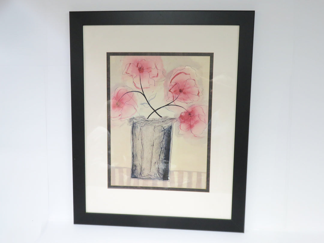 Pink Flowers in Vase Print
