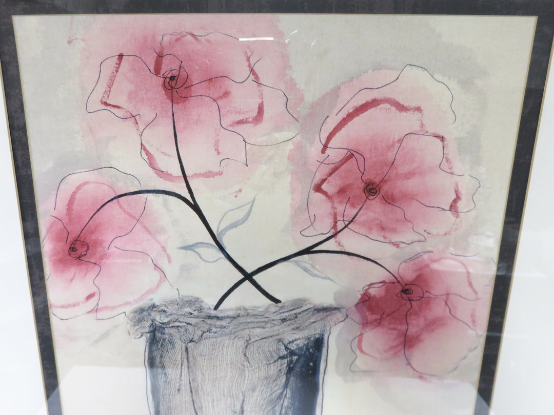 Pink Flowers in Vase Print