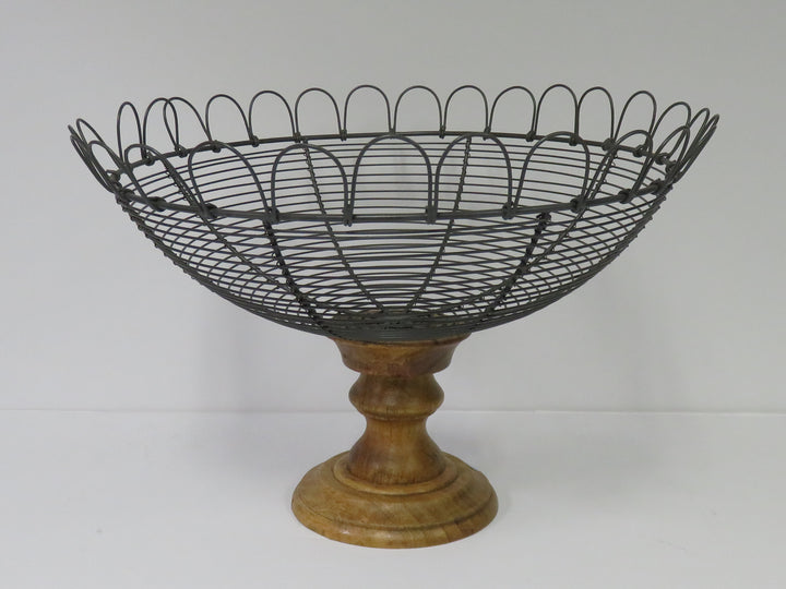 Pedestal Wire Bowl