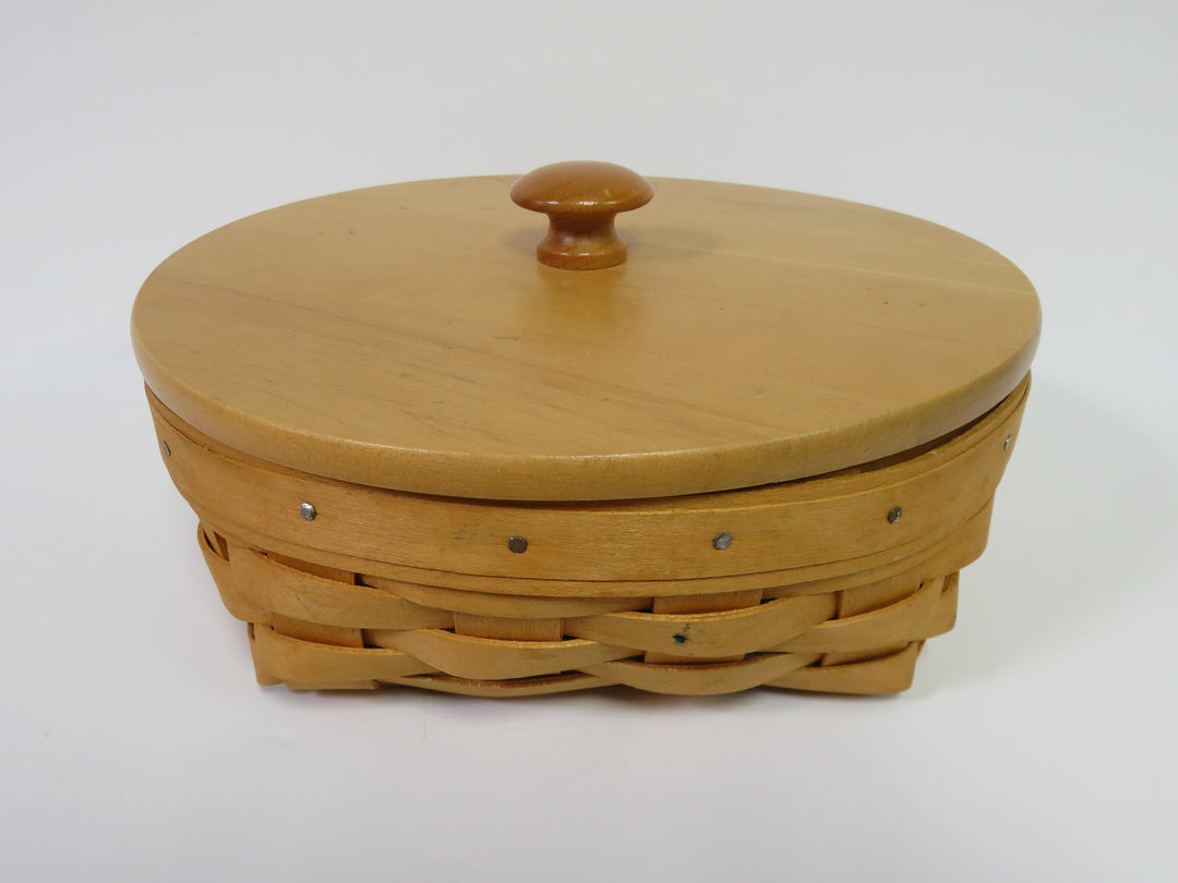 Longaberger Round Lidded Basket