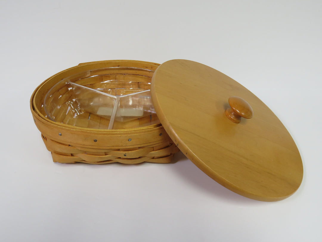 Longaberger Round Lidded Basket