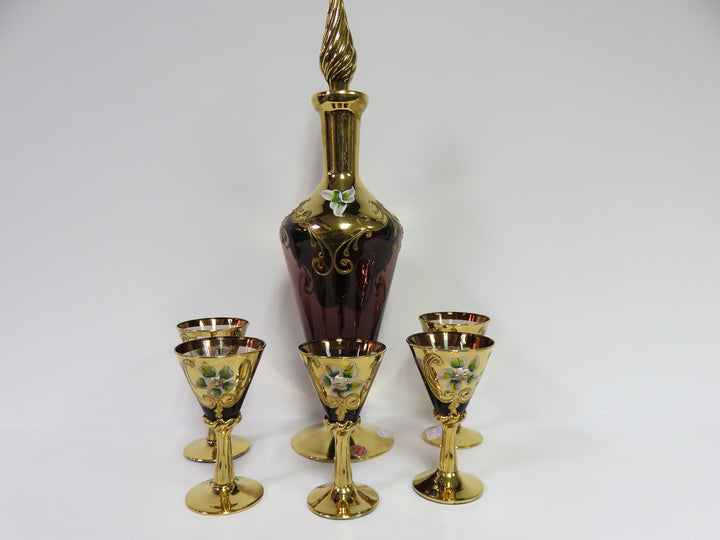 Venetian Decanter and Glass Set