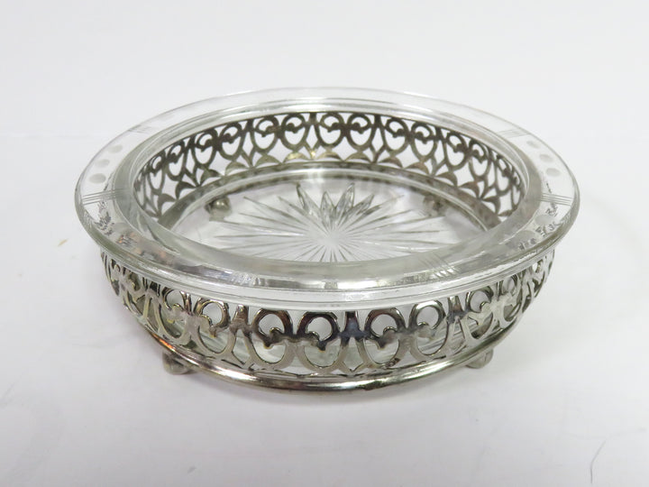E & JB Silverplate/Glass Dish