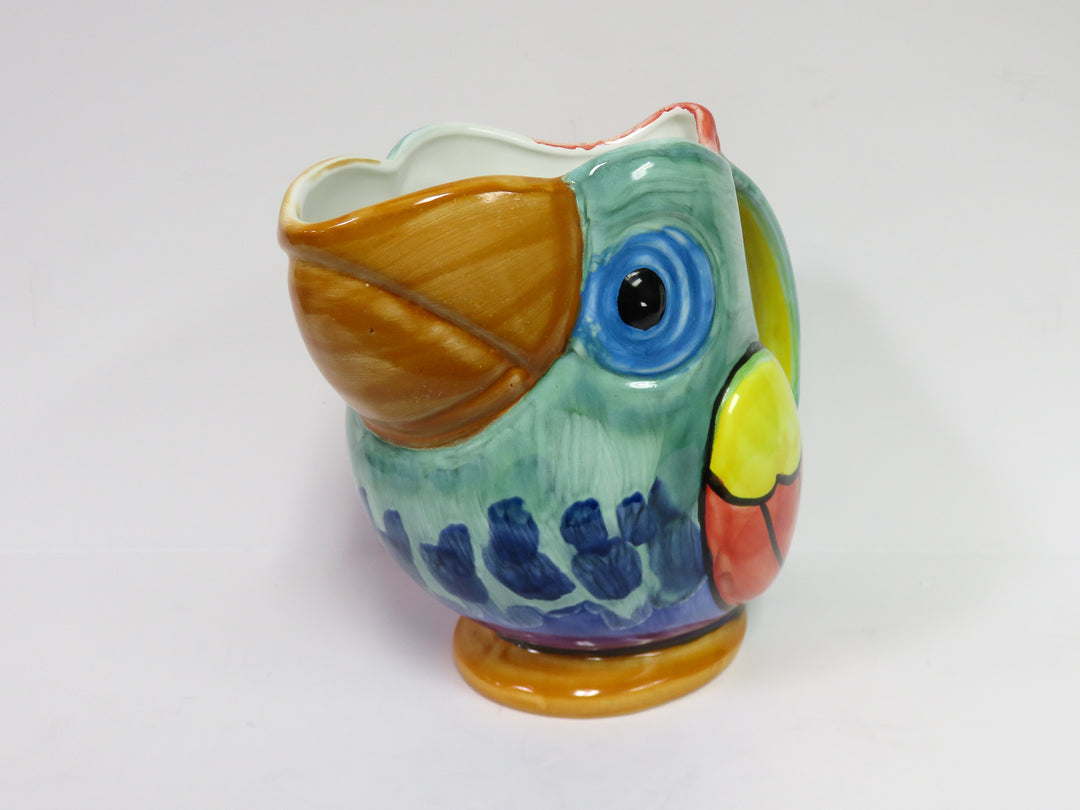 Hand Painted Parrot Pitcher