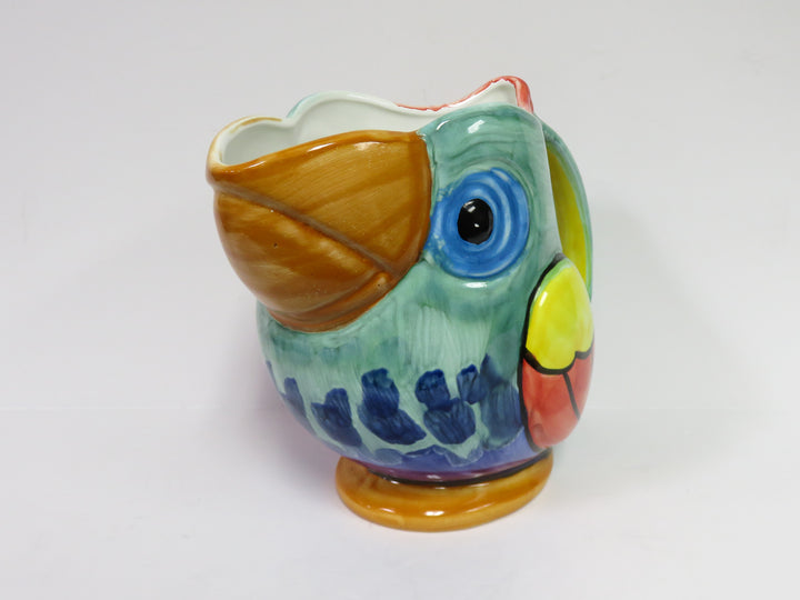 Hand Painted Parrot Pitcher