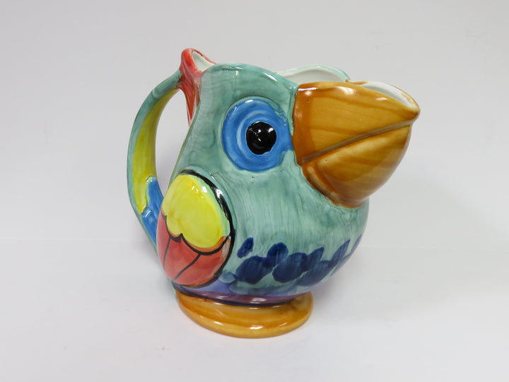 Hand Painted Parrot Pitcher