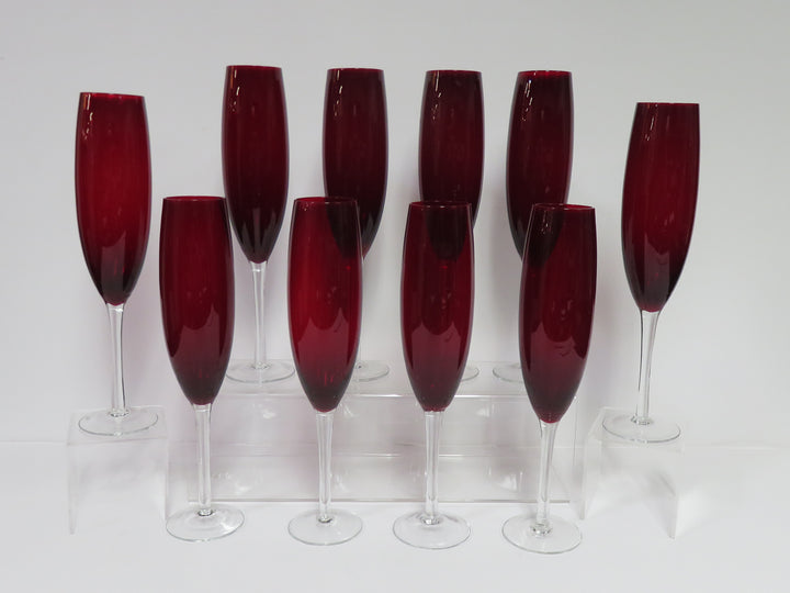 Ruby Red Champagne Flutes