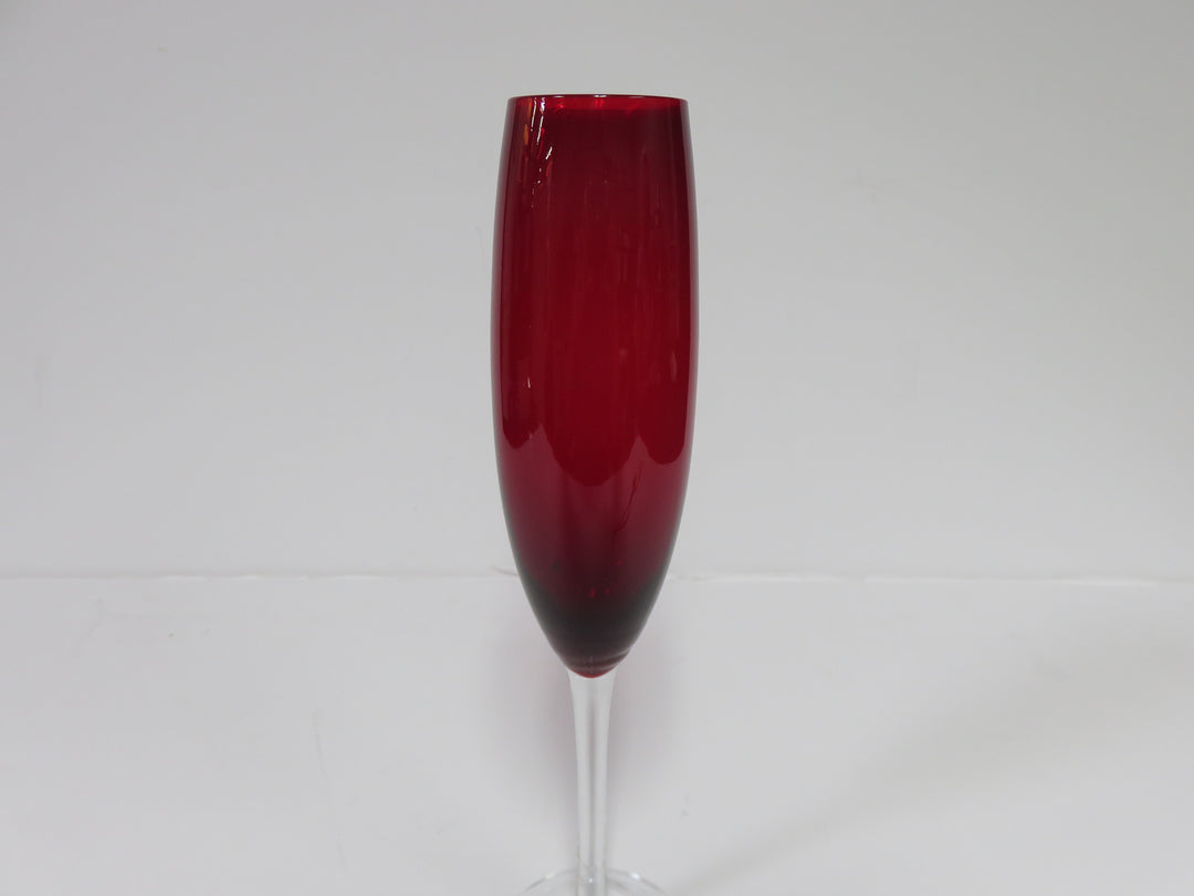 Ruby Red Champagne Flutes