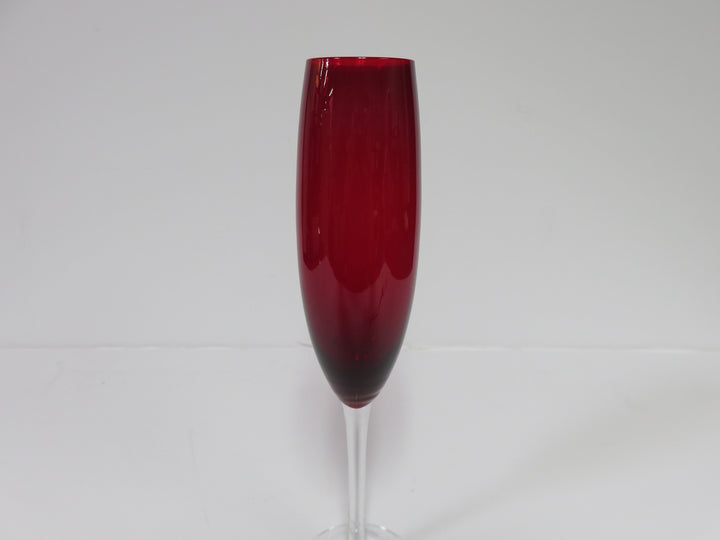 Ruby Red Champagne Flutes