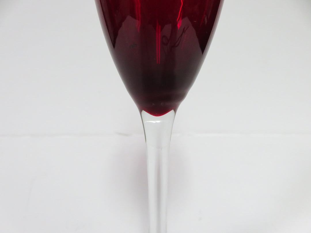 Ruby Red Champagne Flutes