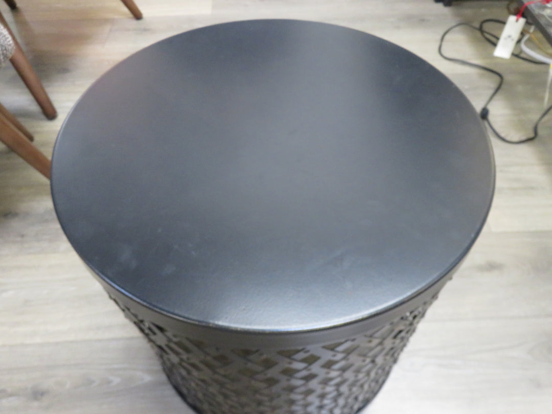 Metal Drum End Table