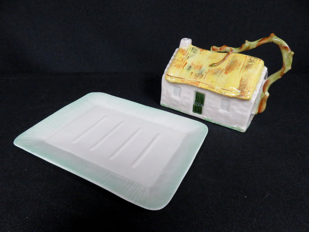 Belleek Covered Butter Dish
