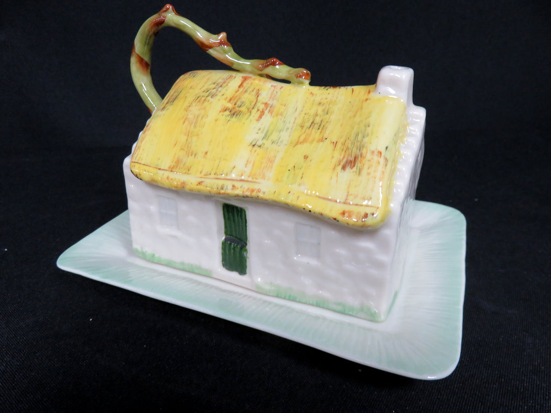 Belleek Covered Butter Dish