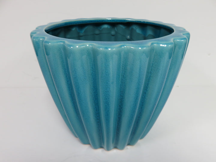 Crackle Glazed Turquoise Planter