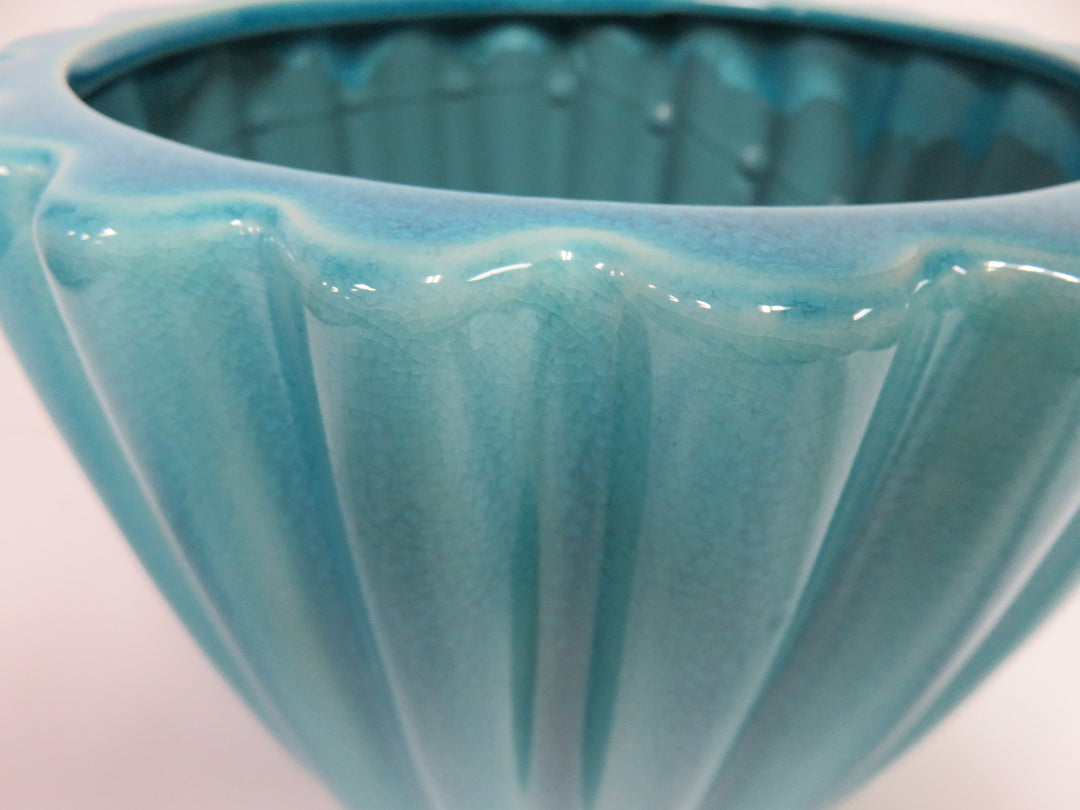Crackle Glazed Turquoise Planter