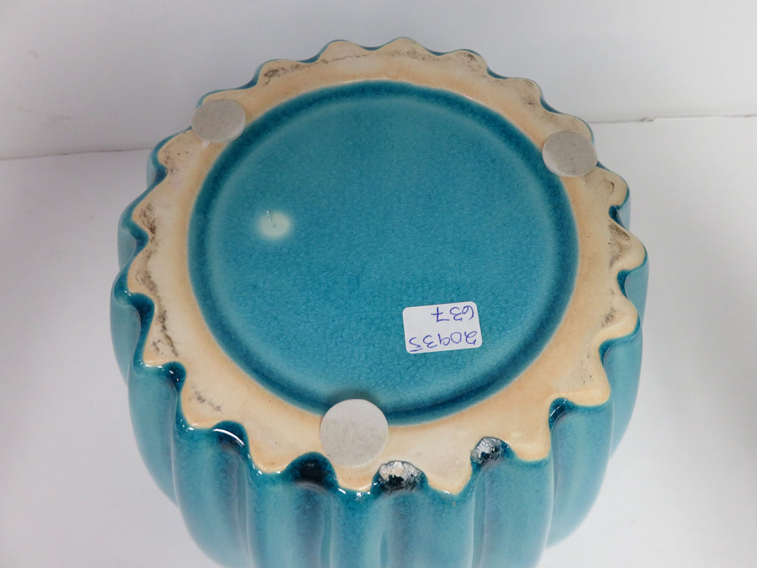 Crackle Glazed Turquoise Planter