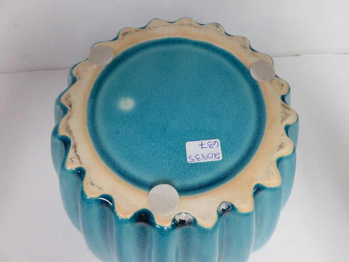 Crackle Glazed Turquoise Planter