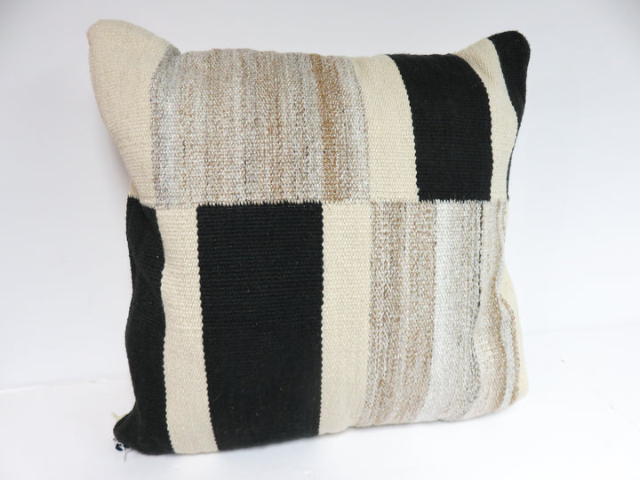 Black and Cream Geometric Pillow