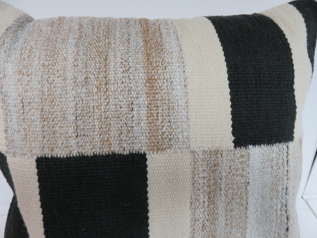 Black and Cream Geometric Pillow