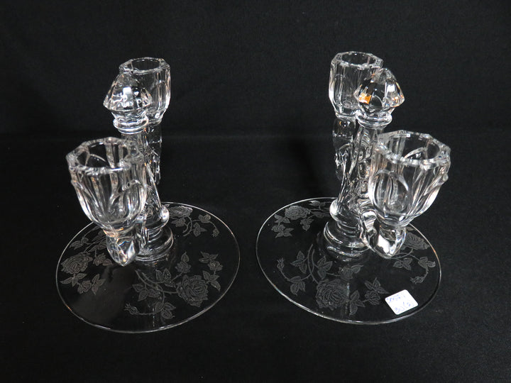 Pair Double Arm Candleholders