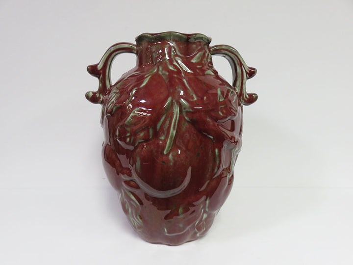 Handled Burgundy Vessel