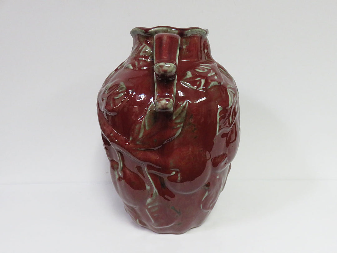 Handled Burgundy Vessel