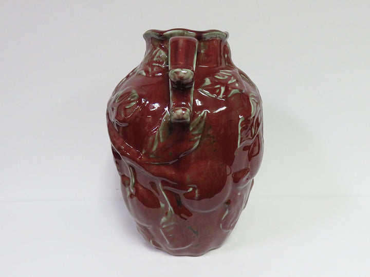 Handled Burgundy Vessel