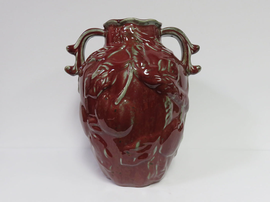 Handled Burgundy Vessel