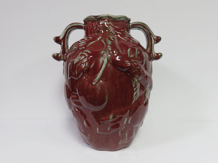 Handled Burgundy Vessel