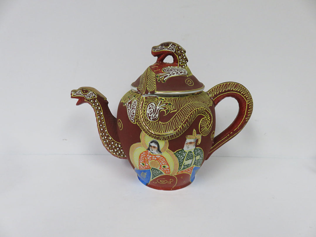 Satsuma Moriage Gold Dragon Tea Set