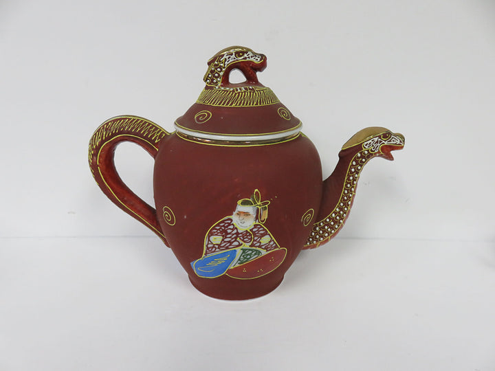 Satsuma Moriage Gold Dragon Tea Set