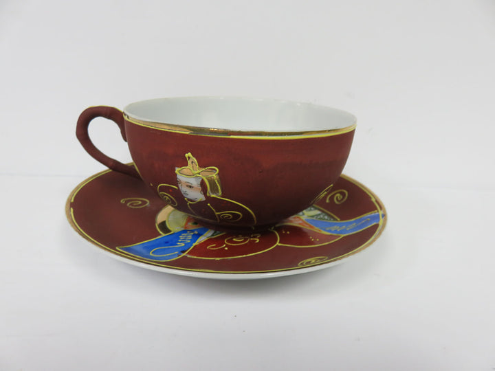 Satsuma Moriage Gold Dragon Tea Set