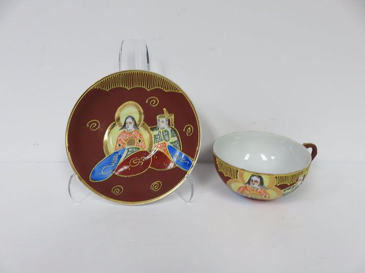 Satsuma Moriage Gold Dragon Tea Set