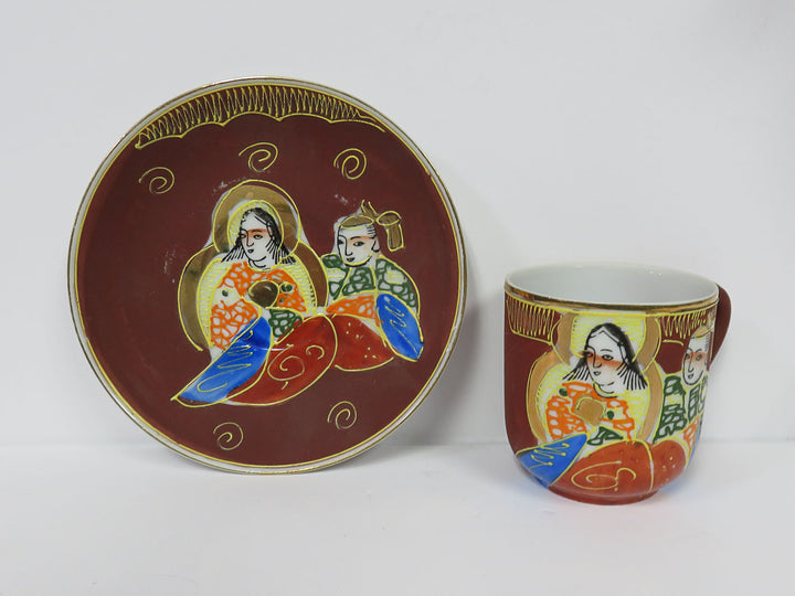 Satsuma Moriage Dragon Demitasse Set
