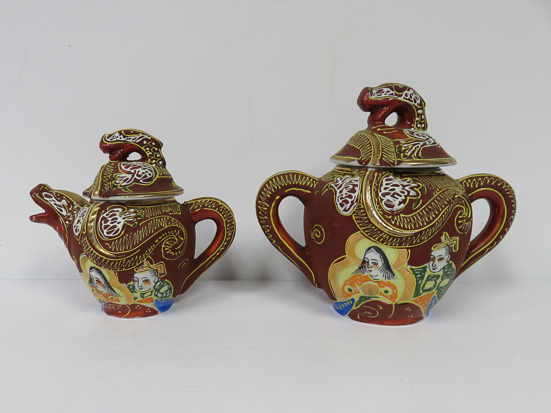 Satsuma Moriage Dragon Demitasse Set