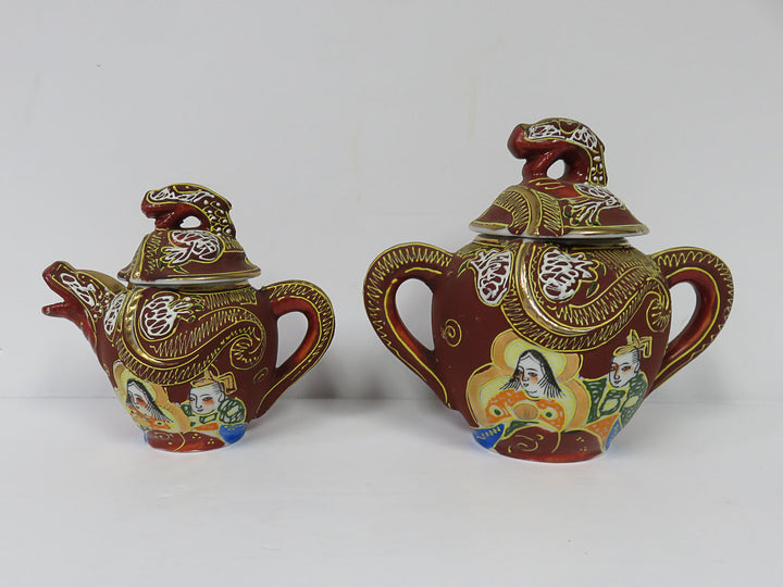 Satsuma Moriage Dragon Demitasse Set
