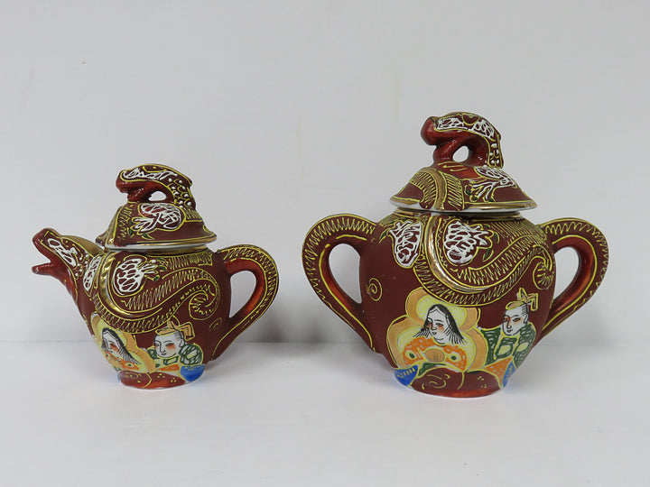 Satsuma Moriage Dragon Demitasse Set
