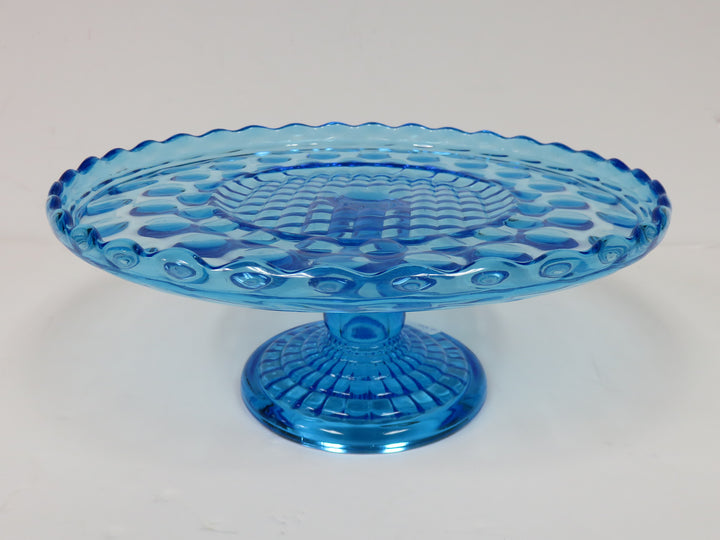 L. E. Smith Blue Cake Stand
