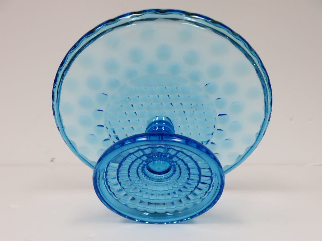L. E. Smith Blue Cake Stand