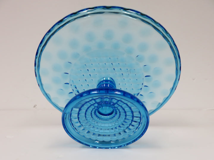 L. E. Smith Blue Cake Stand