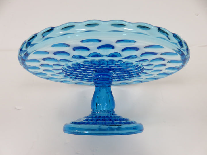 L. E. Smith Blue Cake Stand