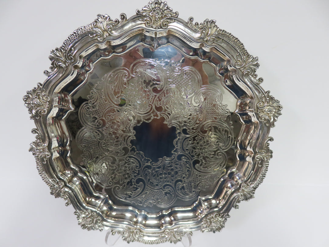 Footed Silverplate Tray
