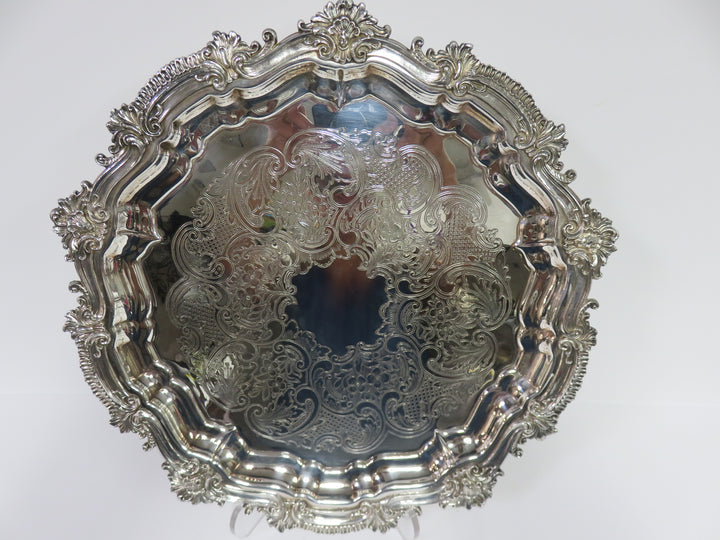 Footed Silverplate Tray