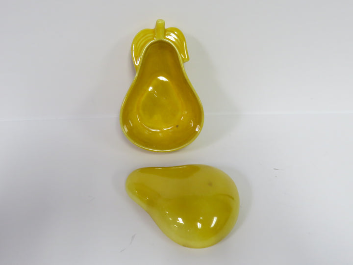 Redwing Pottery Covered Pear Dish