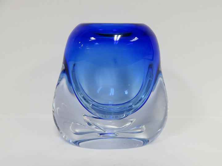 Cobalt Art Glass Signed Vase
