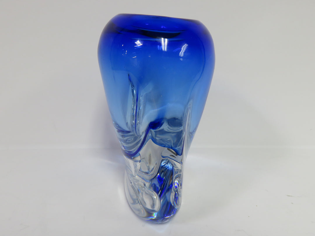 Cobalt Art Glass Signed Vase