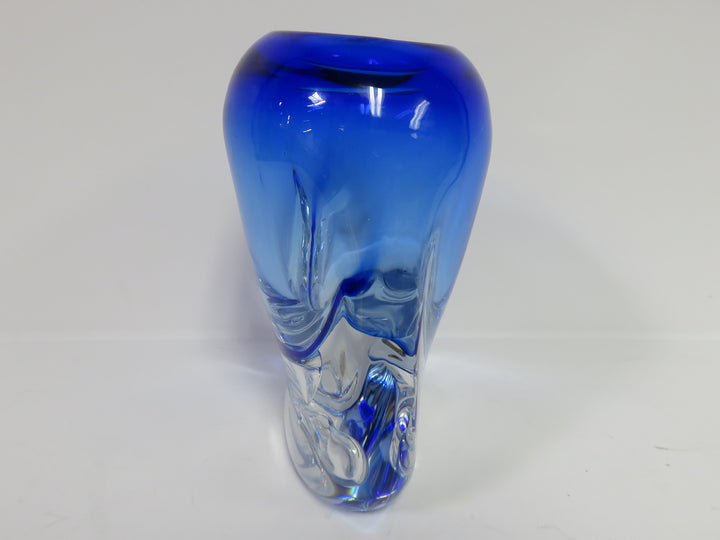 Cobalt Art Glass Signed Vase