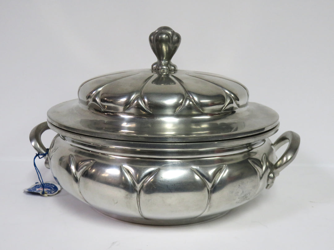 Vintage Pewter Covered Casserole