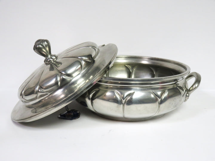 Vintage Pewter Covered Casserole