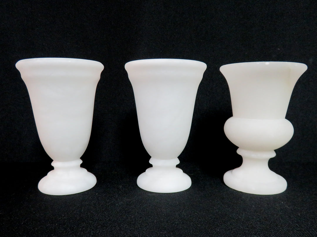 Trio of Alabaster Bud Vases